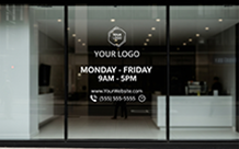 Hours of Operation Vinyl for storefront windows